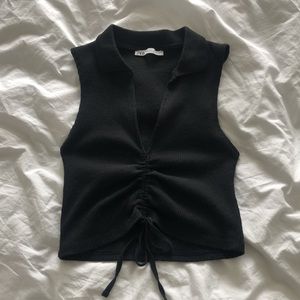 ZARA Cropped Sleeveless Polo Tank